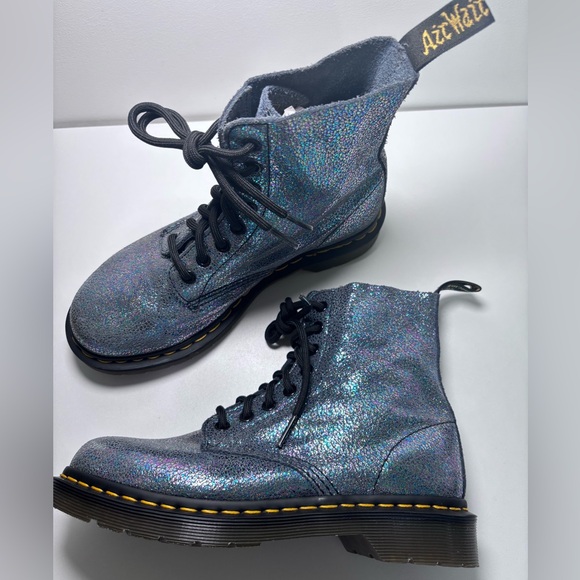 Dr. Martens 1460 Pascal Sparkle Boots Size 7 Metallic Holographic Combat Boots - Picture 6 of 9